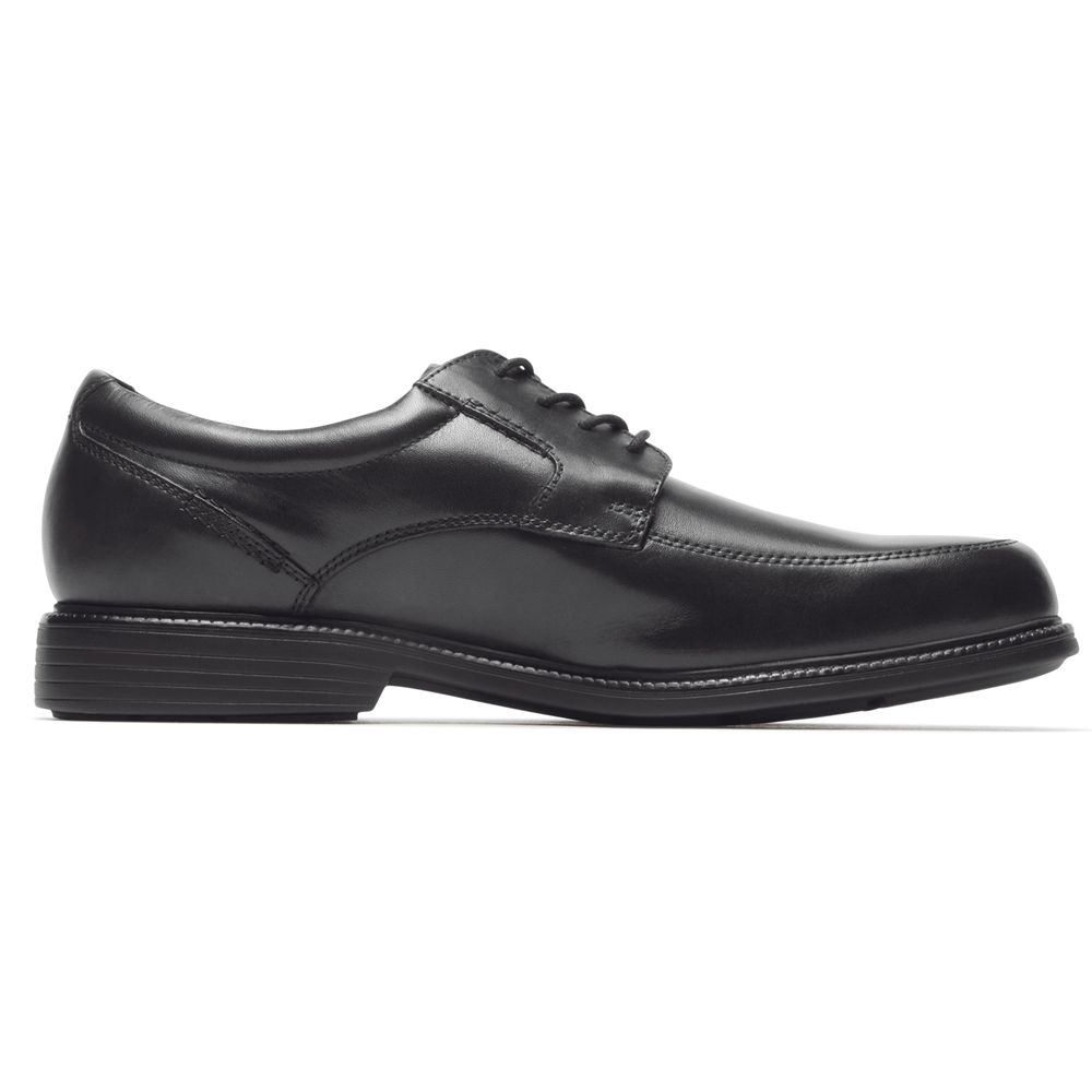 Rockport Men's Charles Road Apron Toe Oxfords - Black - USA (3790XFJLY)